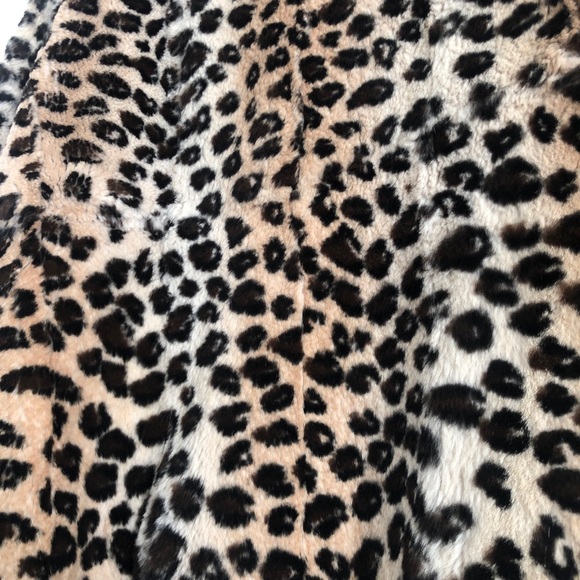NINE WEST Leopard Print Rabbit Fur Moto Jacket - Picture 7 of 7